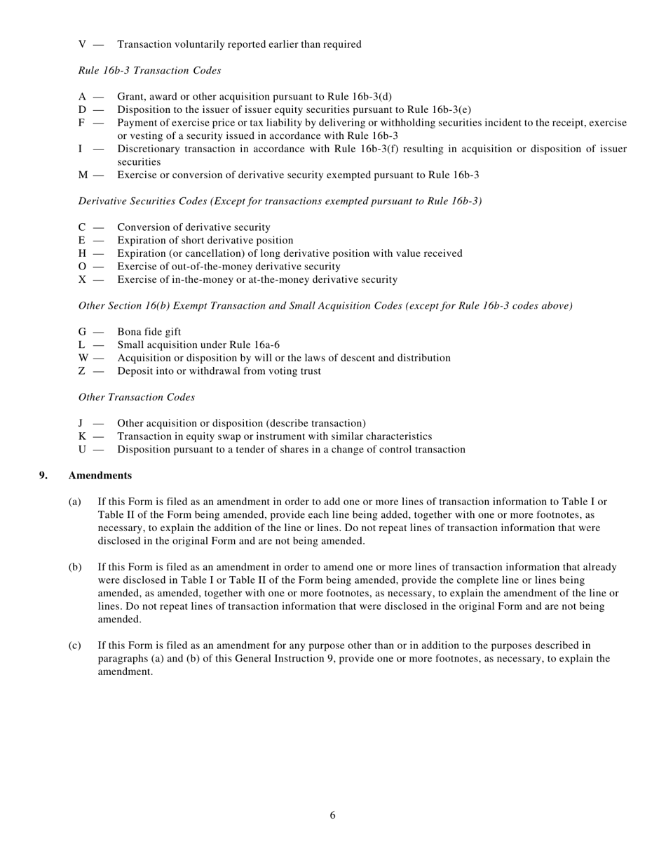 Instructions for SEC Form 1474, 4 Statement of Changes in Beneficial Ownership, Page 6