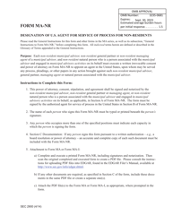 Document preview: SEC Form 2900 (MA-NR) Designation of U.S. Agent for Service of Process for Non-residents