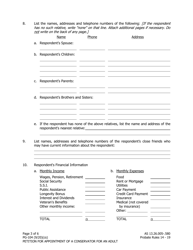 Form PG-104 Petition for Appointment of a Conservator for an Adult - Alaska, Page 3
