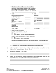 Form PG-104 Petition for Appointment of a Conservator for an Adult - Alaska, Page 4
