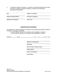 Form MC-600 Application for 48-hour Emergency Commitment - Alaska, Page 2