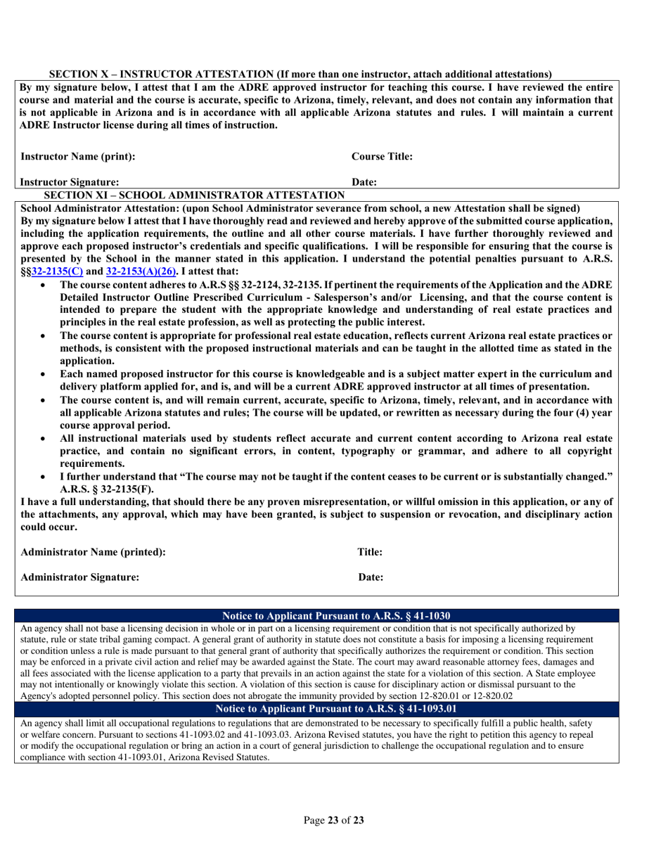 Form ED-102-CE / DL / HR / OPCW Continuing Education / Contract Writing Certificate of Course Approval Application - Classroom / Distance Learning / Host Remote Live Streaming - Arizona, Page 23