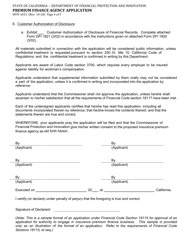 Form DFPI-1815 Premium Finance Agency Application - California, Page 4