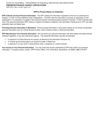 Form DFPI-1815 Premium Finance Agency Application - California, Page 5