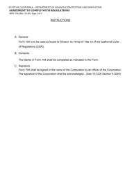Form DFPI-704 Agreement to Comply With Regulations - California, Page 2