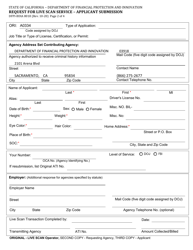 Form DFPI-BDIA8018 Request for Live Scan Service - Applicant Submission - California, Page 2