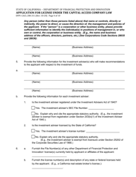 Form DFPI-CACL280.151 Application for License Under the Capital Access Company Law - California, Page 4