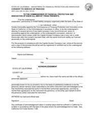 Document preview: Form DFPI-CACL280.152 Consent to Service of Process - California