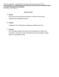 Form DFPI-706 Appointment of Commissioner of Financial Protection and Innovation as Agent for Service of Process - California, Page 2