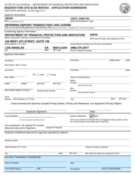 Form DFPI-CDDTL8018 Request for Live Scan Service - Application Submission - California, Page 2
