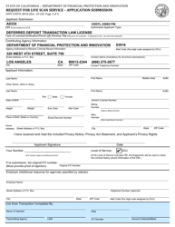 Form DFPI-CDDTL8018 Request for Live Scan Service - Application Submission - California, Page 3