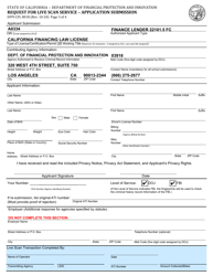 Form DFPI-CFL8018 Request for Live Scan Service - Application Submission - California, Page 3