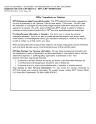 Form DFPI-CFL8018 Request for Live Scan Service - Application Submission - California, Page 4
