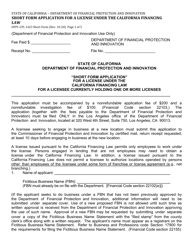 Form DFPI-CFL1423 Short Form Application for a License Under the California Financing Law - California, Page 6