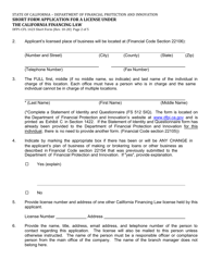 Form DFPI-CFL1423 Short Form Application for a License Under the California Financing Law - California, Page 7