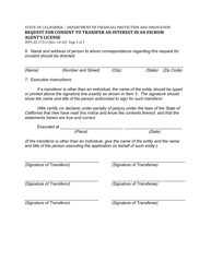 Form DFPI-EL17213 Request for Consent to Transfer an Interest in an Escrow Agent&#039;s License - California, Page 2