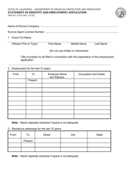 Form DFPI-EL17419 Statement of Identity and Employment Application - California