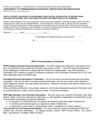 Form DFPI-EL321 Assignment to Commissioner of Financial Protection and Innovation - California, Page 2