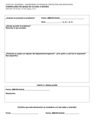 Formulario DFPI-EEO139 SP Formulario De Queja De Acceso a Idioma - California (Spanish), Page 2
