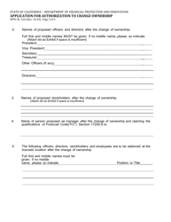 Form DFPI-EL326 Application for Authorization to Change Ownership - California, Page 2
