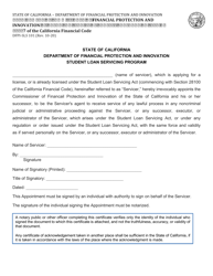 Document preview: Form DFPI-SLS101 Appointment of Commissioner of Business Oversight as Agent for Service of Process - California