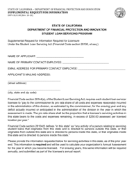 Form DFPI-SLS100 Supplemental Request for Information - California
