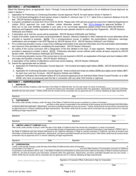 Form HCD OL ED122 Part A Application for Course Provider and/or Course Approval - California, Page 2
