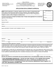 Document preview: Form HCD511 Application for Alternate Approval - California