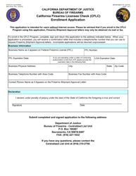 Form BOF08-301 California Firearms Licensee Check (Cflc) Enrollment Application - California