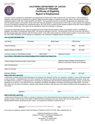 Form BOF117 Employee Certificate of Eligibility Report of Employment - California