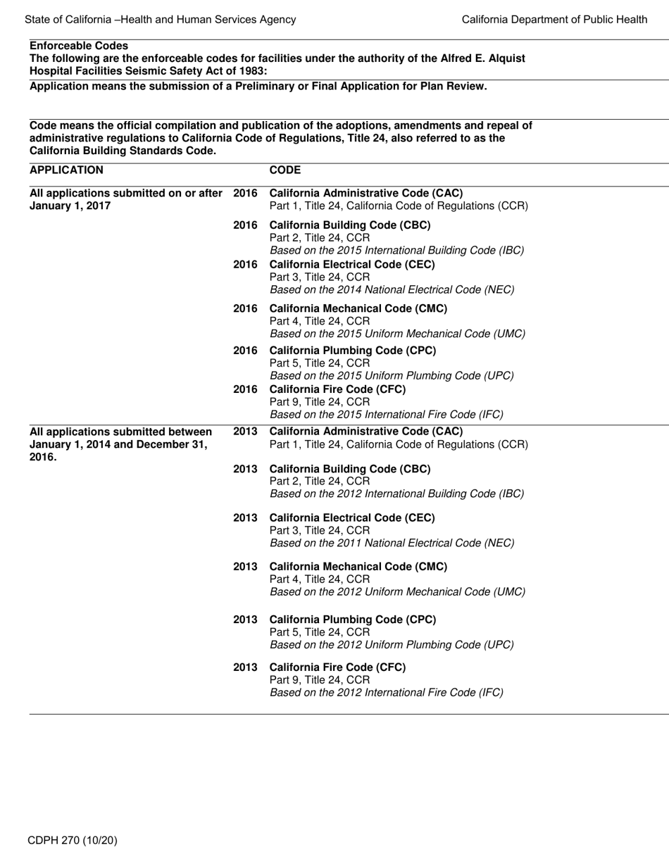 Form CDPH270 Certification Form for Clinics and Freestanding Outpatient Clinic Services of a Hospital - California, Page 2