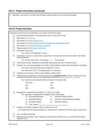 Form DEEP-APP-001 Pre-application Questionnaire - Connecticut, Page 2