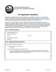 Document preview: Form DEEP-APP-001A Pre-application Guidance - Connecticut