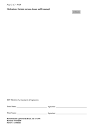 Form 13 Psychiatric Appointment Information Record - Delaware, Page 2