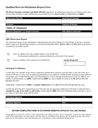 Qualified Reservist Distribution Request Form - Delaware, Page 2