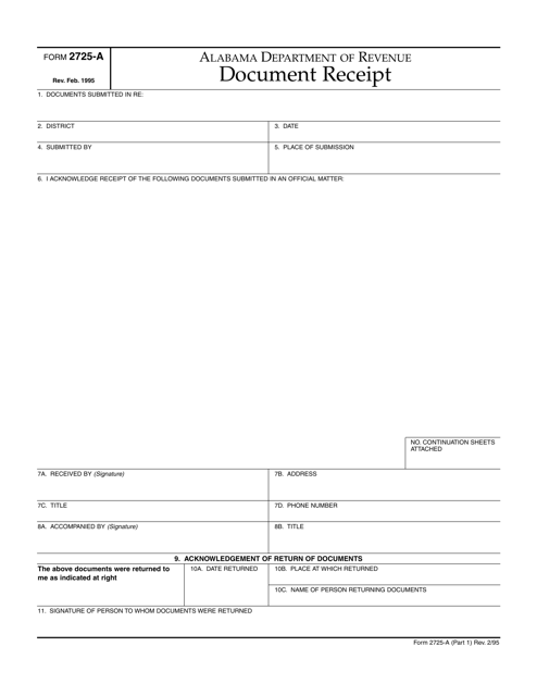 Form 2725-A  Printable Pdf