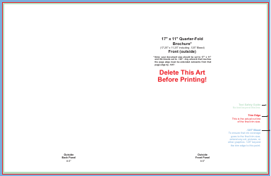 Document preview: 17" X 11" Quarter-fold Brochure Template
