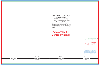 17&quot; X 11&quot; Double-Parallel Fold Brochure Template