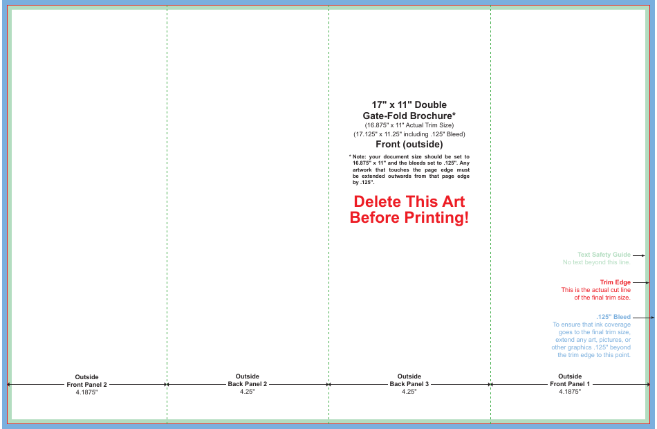 17 quot X 11 quot Double Gate fold Brochure Template Download Printable PDF