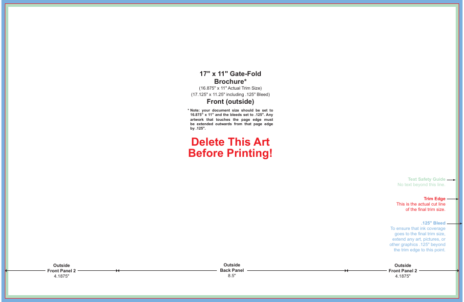 17" X 11" Gate-fold Brochure Template Image Preview