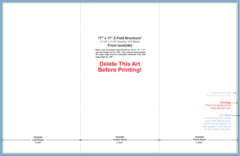 17" X 11" Z-fold Brochure Template
