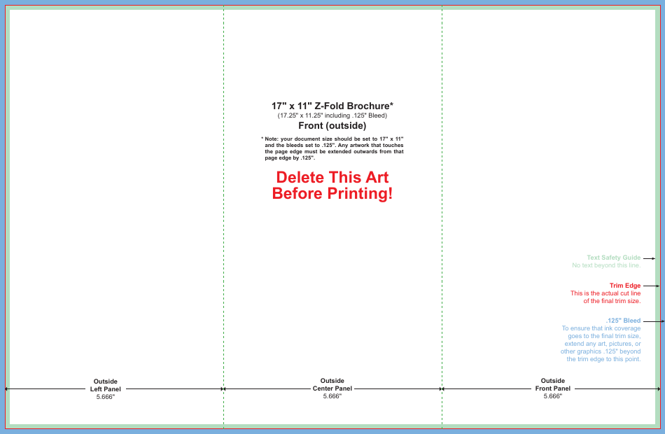 17" X 11" Z-fold Brochure Template Preview Image