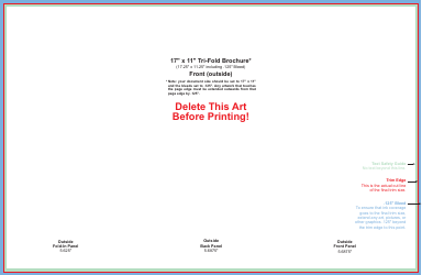 Document preview: 17" X 11" Tri-fold Brochure Template