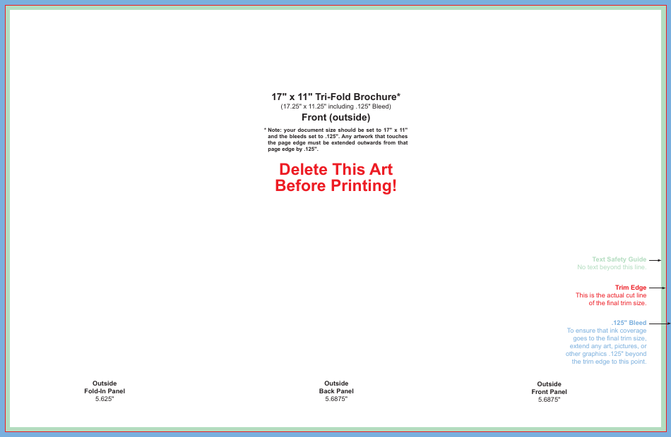 17" X 11" Tri-fold Brochure Template - Image Preview
