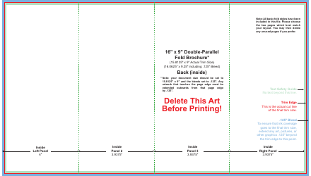 16&quot; X 9&quot; Double-Parallel Fold Brochure Template, Page 2