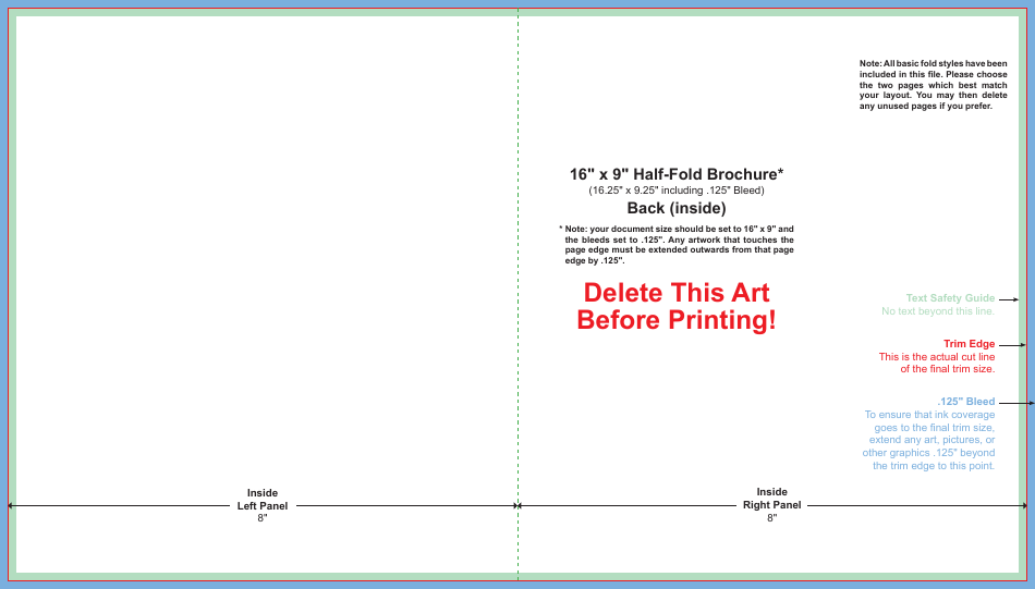 16 X 9 Half-fold Brochure Template, Page 2
