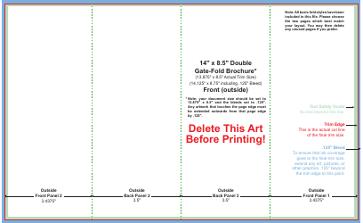 &quot;14 X 8.5 Inch Double Gate-fold Brochure Template&quot;