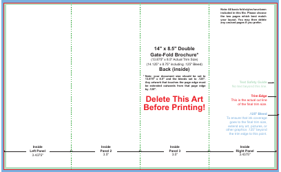 14 X 8.5 Inch Double Gate-fold Brochure Template, Page 2
