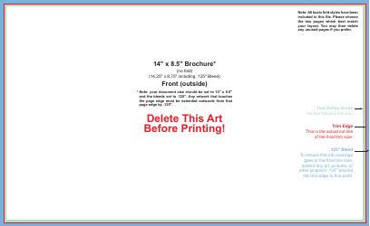 Document preview: 14 X 8.5 Inch Brochure Template (No Fold)