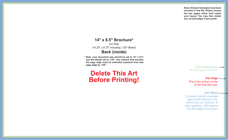 14 X 8.5 Inch Brochure Template (No Fold), Page 2